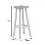 Σκαμπό μπαρ Nusiwo pakoworld teak ξύλο σε φυσική απόχρωση Φ35x70εκ c504626