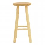 Σκαμπό μπαρ Nusiwo pakoworld teak ξύλο σε φυσική απόχρωση Φ35x70εκ c504626