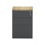 Συρταριέρα επαγγελματική τροχήλατη Lotus pakoworld 3ων συρταριών σε φυσική-ανθρακί απόχρωση 40x44x61εκ c504630