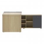 Γραφείο επαγγελματικό Lotus pakoworld με δεξιά γωνία σε φυσική-ανθρακί απόχρωση 180x180x75εκ c504632