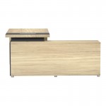 Γραφείο επαγγελματικό Lotus pakoworld αριστερή σε φυσική-ανθρακί απόχρωση 180x180x75εκ c504633