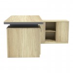 Γραφείο επαγγελματικό Lotus pakoworld με δεξιά γωνία σε φυσική-ανθρακί απόχρωση 200x160x76εκ c504637