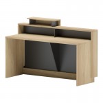 Γραφείο reception Lotus pakoworld σε φυσική-ανθρακί απόχρωση 160x60x105εκ c504643