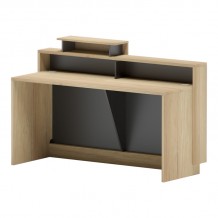 Γραφείο reception Lotus pakoworld σε φυσική-ανθρακί απόχρωση 160x60x105εκ c504643