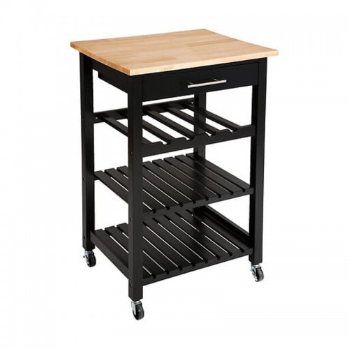 Τρόλεϊ-Ραφιέρα Claude pakoworld mdf μαύρο - φυσικό 58x48x87 5εκ c504644