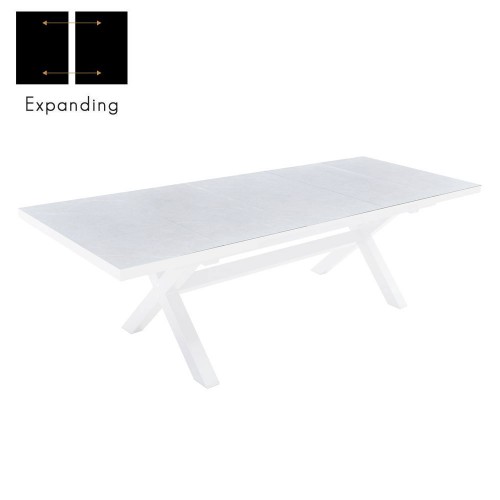 SORPRESA ΤΡΑΠΕΖΙ ΕΠΕΚΤΕΙΝΟΜΕΝΟ-Η ΓΚΡΙ LATTE ΛΕΥΚΟ 202x101x77cm c504646