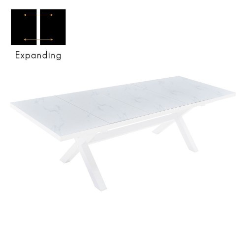 SORPRESA ΤΡΑΠΕΖΙ ΕΠΕΚΤΕΙΝΟΜΕΝΟ-Η ΛΕΥΚΟ ΜΕ ΟΨΗ ΜΑΡΜΑΡΟΥ ΛΕΥΚΟ 202x101x77cm c504647