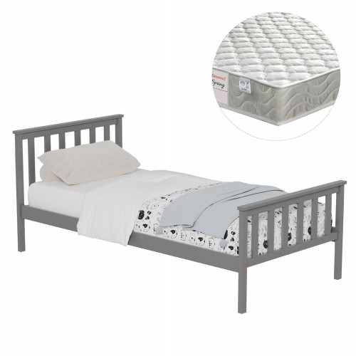 ΚΡΕΒΑΤΙ ΠΑΙΔΙΚΟ ΜΕ ΣΤΡΩΜΑ GIMLY HM21300 02 ΞΥΛΟ ΠΕΥΚΟΥ ΣΕ ΓΚΡΙ- ΓΙΑ ΣΤΡΩΜΑ 90x190εκ c504665