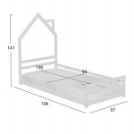 ΚΡΕΒΑΤΙ ΠΑΙΔΙΚΟ ΜΕ ΣΤΡΩΜΑ HOUSER HM21301 ΞΥΛΟ ΠΕΥΚΟΥ ΣΕ ΛΕΥΚΟ--ΣΤΡΩΜΑ 90x190εκ c504666