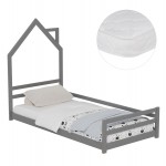 ΚΡΕΒΑΤΙ ΠΑΙΔΙΚΟ ΜΕ ΣΤΡΩΜΑ HOUSER HM21301 01 ΞΥΛΟ ΠΕΥΚΟΥ ΣΕ ΓΚΡΙ--ΣΤΡΩΜΑ 90x190εκ c504667