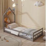 ΚΡΕΒΑΤΙ ΠΑΙΔΙΚΟ ΜΕ ΣΤΡΩΜΑ HOUSER HM21301 01 ΞΥΛΟ ΠΕΥΚΟΥ ΣΕ ΓΚΡΙ--ΣΤΡΩΜΑ 90x190εκ c504667