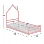 ΚΡΕΒΑΤΙ ΠΑΙΔΙΚΟ ΜΕ ΣΤΡΩΜΑ HOUSER HM21301 02 ΞΥΛΟ ΠΕΥΚΟΥ ΣΕ ΡΟΖ--ΣΤΡΩΜΑ 90x190εκ c504668