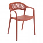 Πολυθρόνα Ankara pakoworld στοιβαζόμενη pp-pe rattan σε terracotta απόχρωση 54x55 5x77εκ c506977