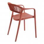 Πολυθρόνα Ankara pakoworld στοιβαζόμενη pp-pe rattan σε terracotta απόχρωση 54x55 5x77εκ c506977