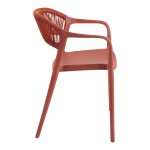 Πολυθρόνα Ankara pakoworld στοιβαζόμενη pp-pe rattan σε terracotta απόχρωση 54x55 5x77εκ c506977