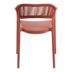 Πολυθρόνα Ankara pakoworld στοιβαζόμενη pp-pe rattan σε terracotta απόχρωση 54x55 5x77εκ c506977