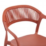 Πολυθρόνα Ankara pakoworld στοιβαζόμενη pp-pe rattan σε terracotta απόχρωση 54x55 5x77εκ c506977
