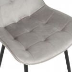 Καρέκλα Berne pakoworld βελούδο σε γκρί απόχρωση 53x62x84εκ SET 4τμχ c506984