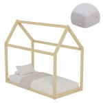 ΚΡΕΒΑΤΙ ΠΑΙΔΙΚΟ ΜΕ ΣΤΡΩΜΑ PEPE HM21303 ΞΥΛΟ ΠΕΥΚΟΥ ΣΕ ΦΥΣΙΚΟ--ΣΤΡΩΜΑ 70x140εκ c506996