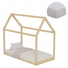 ΚΡΕΒΑΤΙ ΠΑΙΔΙΚΟ ΜΕ ΣΤΡΩΜΑ PEPE HM21303 ΞΥΛΟ ΠΕΥΚΟΥ ΣΕ ΦΥΣΙΚΟ--ΣΤΡΩΜΑ 70x140εκ c506996