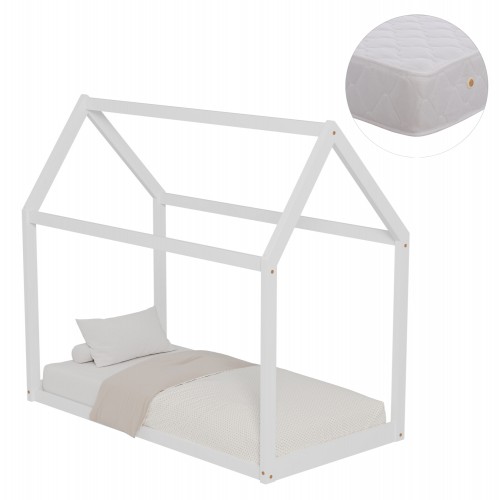 ΚΡΕΒΑΤΙ ΠΑΙΔΙΚΟ ΜΕ ΣΤΡΩΜΑ PEPE HM21303 01 ΞΥΛΟ ΠΕΥΚΟΥ ΣΕ ΛΕΥΚΟ--ΣΤΡΩΜΑ 70x140εκ c506997