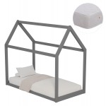 ΚΡΕΒΑΤΙ ΠΑΙΔΙΚΟ ΜΕ ΣΤΡΩΜΑ PEPE HM21303 02 ΞΥΛΟ ΠΕΥΚΟΥ ΣΕ ΓΚΡΙ--ΣΤΡΩΜΑ 70x140εκ c506998