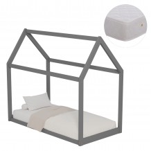 ΚΡΕΒΑΤΙ ΠΑΙΔΙΚΟ ΜΕ ΣΤΡΩΜΑ PEPE HM21303 02 ΞΥΛΟ ΠΕΥΚΟΥ ΣΕ ΓΚΡΙ--ΣΤΡΩΜΑ 70x140εκ c506998