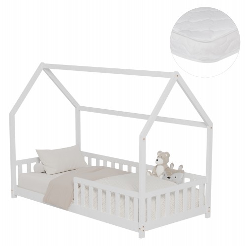 ΚΡΕΒΑΤΙ ΠΑΙΔΙΚΟ ΜΕ ΣΤΡΩΜΑ PHYLLIS HM21304 01 ΞΥΛΟ ΠΕΥΚΟΥ ΣΕ ΛΕΥΚΟ--ΣΤΡΩΜΑ 90x190εκ c507000