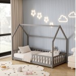 ΚΡΕΒΑΤΙ ΠΑΙΔΙΚΟ ΜΕ ΣΤΡΩΜΑ PHYLLIS HM21304 02 ΞΥΛΟ ΠΕΥΚΟΥ ΣΕ ΓΚΡΙ--ΣΤΡΩΜΑ 90x190εκ c507001