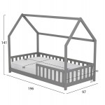 ΚΡΕΒΑΤΙ ΠΑΙΔΙΚΟ ΜΕ ΣΤΡΩΜΑ PHYLLIS HM21304 02 ΞΥΛΟ ΠΕΥΚΟΥ ΣΕ ΓΚΡΙ--ΣΤΡΩΜΑ 90x190εκ c507001