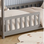 ΚΡΕΒΑΤΙ ΠΑΙΔΙΚΟ ΜΕ ΣΤΡΩΜΑ PHYLLIS HM21304 02 ΞΥΛΟ ΠΕΥΚΟΥ ΣΕ ΓΚΡΙ--ΣΤΡΩΜΑ 90x190εκ c507001