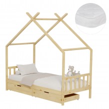 ΚΡΕΒΑΤΙ ΠΑΙΔΙΚΟ ΜΕ ΣΤΡΩΜΑ KLARICE HM21305 ΞΥΛΟ ΠΕΥΚΟΥ ΣΕ ΦΥΣΙΚΟ--ΣΤΡΩΜΑ 90x190εκ c507002