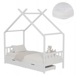 ΚΡΕΒΑΤΙ ΠΑΙΔΙΚΟ ΜΕ ΣΤΡΩΜΑ KLARICE HM21305 01 ΞΥΛΟ ΠΕΥΚΟΥ ΣΕ ΛΕΥΚΟ--ΣΤΡΩΜΑ 90x190εκ c507003