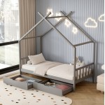 ΚΡΕΒΑΤΙ ΠΑΙΔΙΚΟ ΜΕ ΣΤΡΩΜΑ KLARICE HM21305 02 ΞΥΛΟ ΠΕΥΚΟΥ ΣΕ ΓΚΡΙ--ΣΤΡΩΜΑ 90x190εκ c507004