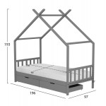 ΚΡΕΒΑΤΙ ΠΑΙΔΙΚΟ ΜΕ ΣΤΡΩΜΑ KLARICE HM21305 02 ΞΥΛΟ ΠΕΥΚΟΥ ΣΕ ΓΚΡΙ--ΣΤΡΩΜΑ 90x190εκ c507004