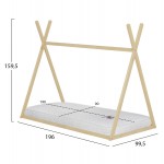 ΚΡΕΒΑΤΙ ΠΑΙΔΙΚΟ ΜΕ ΣΤΡΩΜΑ MUNK HM21306 ΞΥΛΟ ΠΕΥΚΟΥ ΣΕ ΦΥΣΙΚΟ--ΣΤΡΩΜΑ 90x190εκ c507005