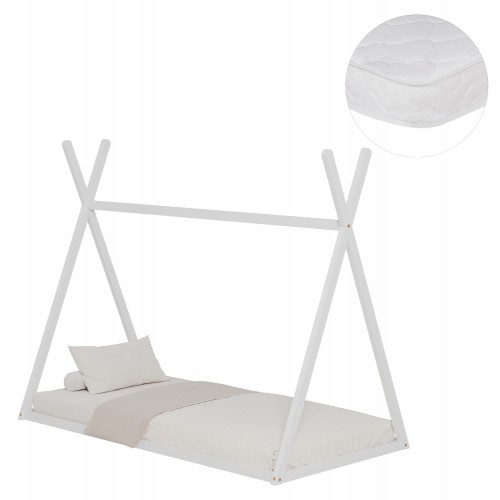 ΚΡΕΒΑΤΙ ΠΑΙΔΙΚΟ ΜΕ ΣΤΡΩΜΑ MUNK HM21306 01 ΞΥΛΟ ΠΕΥΚΟΥ ΣΕ ΛΕΥΚΟ--ΣΤΡΩΜΑ 90x190εκ c507006