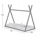 ΚΡΕΒΑΤΙ ΠΑΙΔΙΚΟ ΜΕ ΣΤΡΩΜΑ MUNK HM21306 02 ΞΥΛΟ ΠΕΥΚΟΥ ΣΕ ΓΚΡΙ--ΣΤΡΩΜΑ 90x190εκ c507007