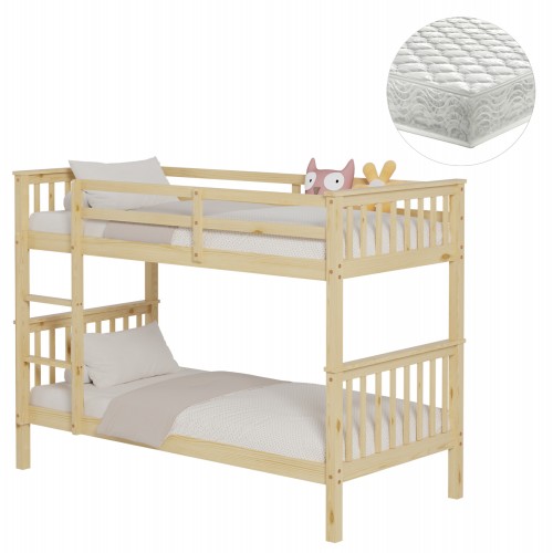 ΚΟΥΚΕΤΑ ΠΑΙΔΙΚΗ ΜΕ 2 ΣΤΡΩΜΑΤΑ LANTAI HM21307 ΞΥΛΟ ΠΕΥΚΟΥ ΦΥΣΙΚΟ--ΣΤΡΩΜΑΤΑ 90x190εκ c507008