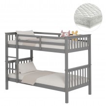 ΚΟΥΚΕΤΑ ΠΑΙΔΙΚΗ ΜΕ 2 ΣΤΡΩΜΑΤΑ LANTAI HM21307 02 ΞΥΛΟ ΠΕΥΚΟΥ ΓΚΡΙ--ΣΤΡΩΜΑΤΑ 90x190εκ c507010