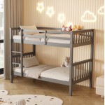 ΚΟΥΚΕΤΑ ΠΑΙΔΙΚΗ ΜΕ 2 ΣΤΡΩΜΑΤΑ LANTAI HM21307 02 ΞΥΛΟ ΠΕΥΚΟΥ ΓΚΡΙ--ΣΤΡΩΜΑΤΑ 90x190εκ c507010