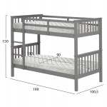 ΚΟΥΚΕΤΑ ΠΑΙΔΙΚΗ ΜΕ 2 ΣΤΡΩΜΑΤΑ LANTAI HM21307 02 ΞΥΛΟ ΠΕΥΚΟΥ ΓΚΡΙ--ΣΤΡΩΜΑΤΑ 90x190εκ c507010