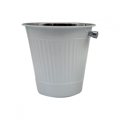 Σαμπανιέρα Inox Λευκή φ21 5xΥ21cm σειρά Vertical Lines The Bars c507053