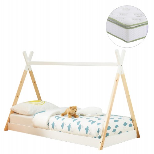 ΚΡΕΒΑΤΙ ΠΑΙΔΙΚΟ ΜΕ ΣΤΡΩΜΑ MUNK HM21308 ΞΥΛΟ ΠΕΥΚΟΥ ΦΥΣΙΚΟ-ΛΕΥΚΟ--ΣΤΡΩΜΑ 90x190εκ c510868