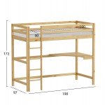 ΚΟΥΚΕΤΑ ΠΑΙΔΙΚΗ ΜΕ ΓΡΑΦΕΙΟ AKRON HM21311 ΞΥΛΟ ΠΕΥΚΟΥ ΦΥΣΙΚΟ--ME ΣΤΡΩΜΑ 90x190εκ c510873