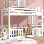 ΚΟΥΚΕΤΑ ΠΑΙΔΙΚΗ ΜΕ ΠΑΡΚΑΚΙ PLAYKID HM21312 01 ΞΥΛΟ ΠΕΥΚΟΥ ΛΕΥΚΟ--ME ΣΤΡΩΜΑ 90x190εκ c510876