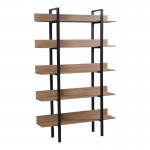 Βιβλιοθήκη Boderta pakoworld σε sonoma-μαύρη απόχρωση 120x30x190εκ c514688