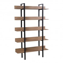Βιβλιοθήκη Boderta pakoworld σε sonoma-μαύρη απόχρωση 120x30x190εκ c514688