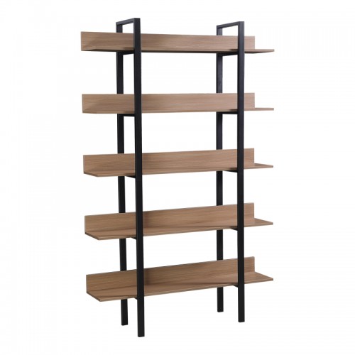 Βιβλιοθήκη Boderta pakoworld σε sonoma-μαύρη απόχρωση 120x30x190εκ c514688
