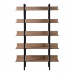 Βιβλιοθήκη Boderta pakoworld σε sonoma-μαύρη απόχρωση 120x30x190εκ c514688